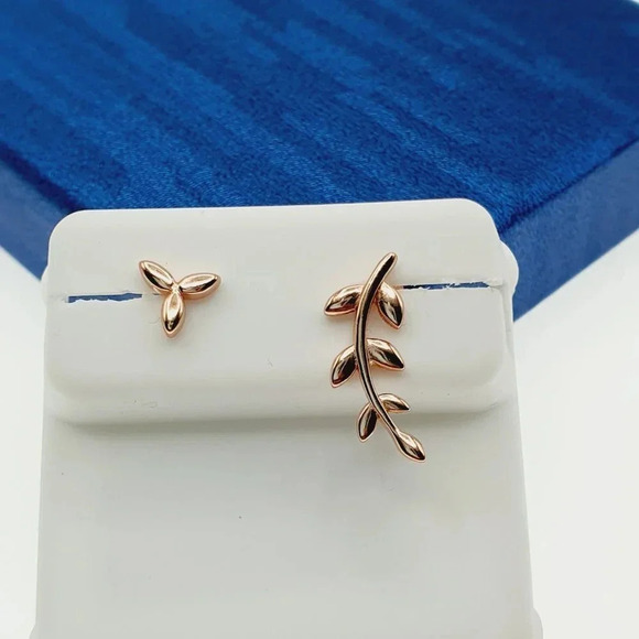 "14K Rose Gold Plated 925 Sterling Silver Earrings for Women/Girls, US44015 - Picture 9 of 11